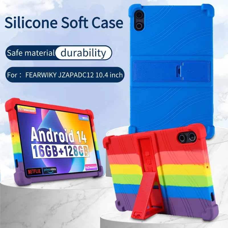 

For FEARWIKY JZAPADC12 10.4 inch Tablet Case Shell Shockproof Silicone Tablet Cover Lightweight Kids Friendly