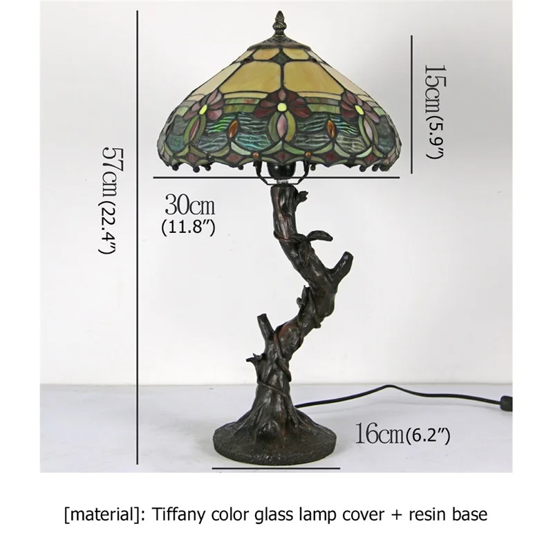 ANITA Tiffany Table Lamp Modern  Creative Decorative Pattern Figure LED Light For Home Bedroom