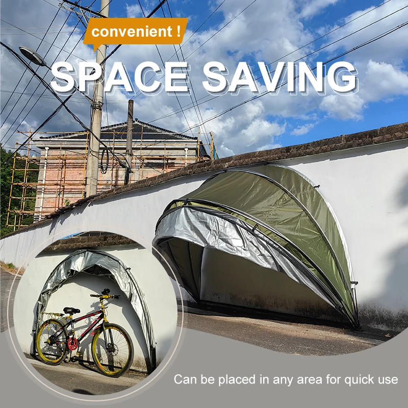 Wall-Mountable Outdoor Garage: Hanging on Wall 3 Bicycles Bike Tent or 2 Motorcycle Storage tent,Fence tent,