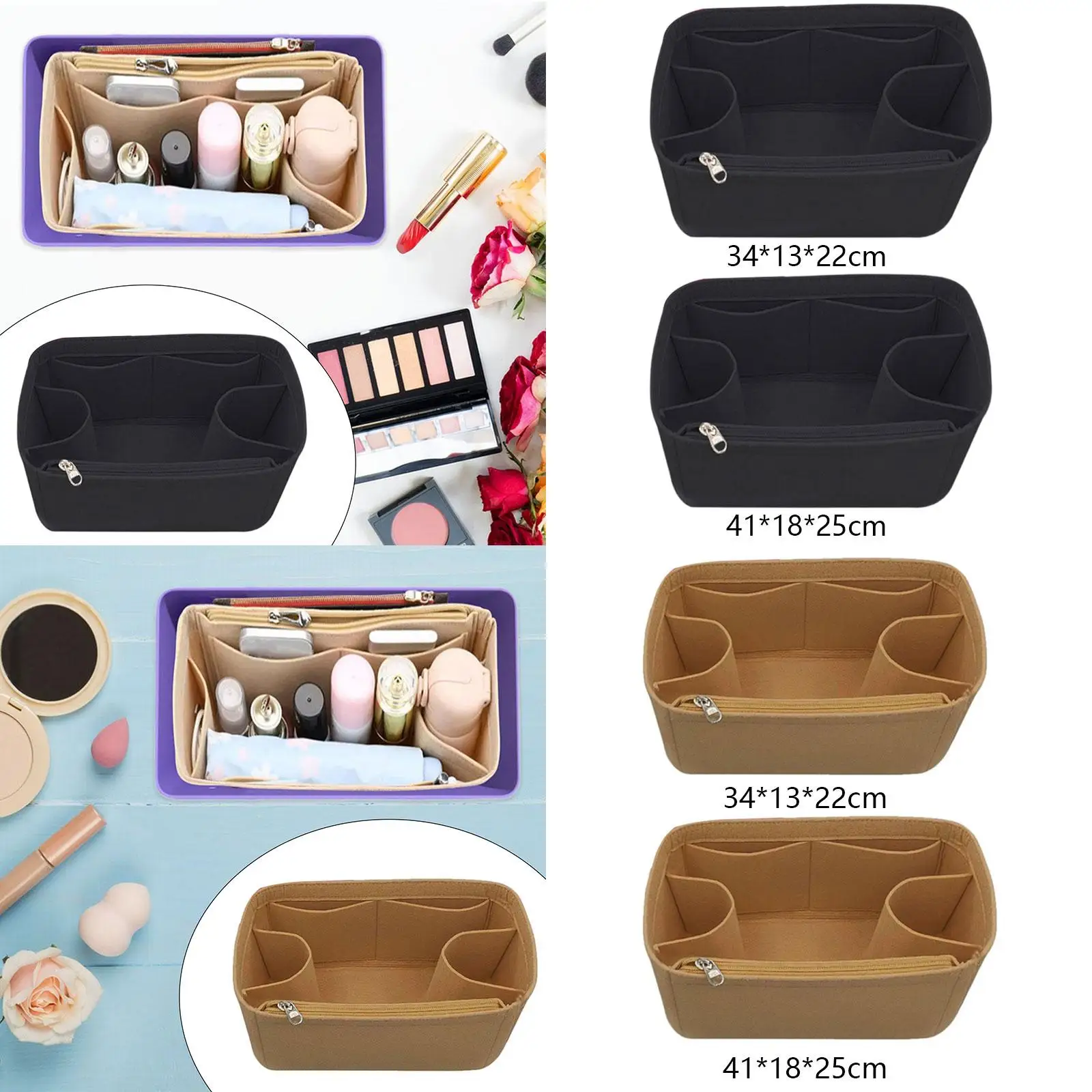 Bag Organizer Insert Felt Divider Liner for Purse Handbag Tote Lightweight Multicolor Storage