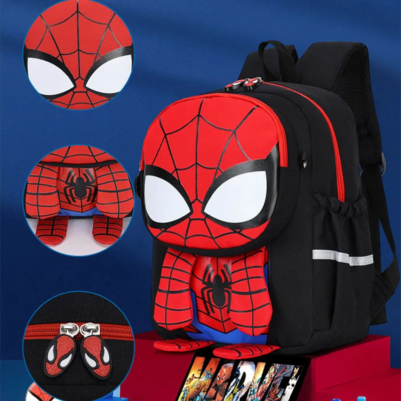 Disney Baby Backpack Kindergarten Schoolbag Boy Cartoon Super Hero Spiderman 3-6 Years Old Children Bookbag Kid Toy Storage Bag