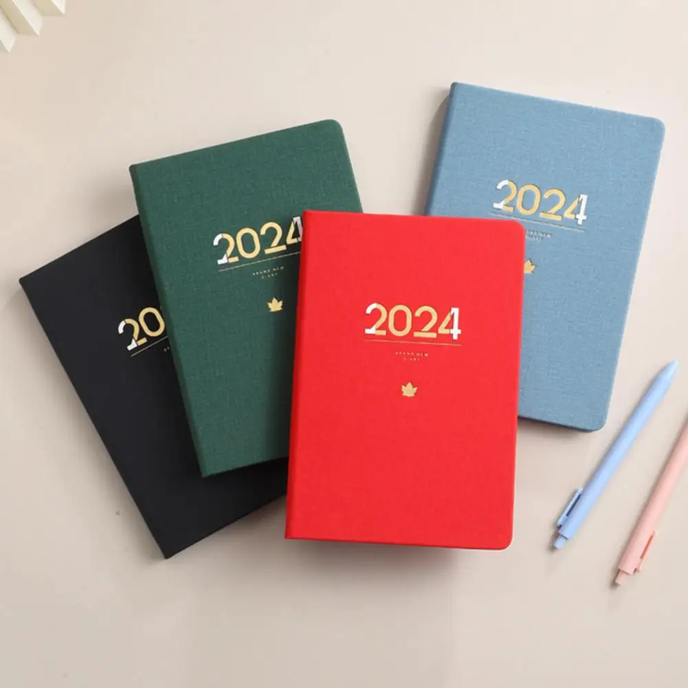 Agenda de piel sintética para reuniones, Agenda con estilo, organizador de citas, planificador mensual A5, cuaderno con alambre para una eficiencia, 2024