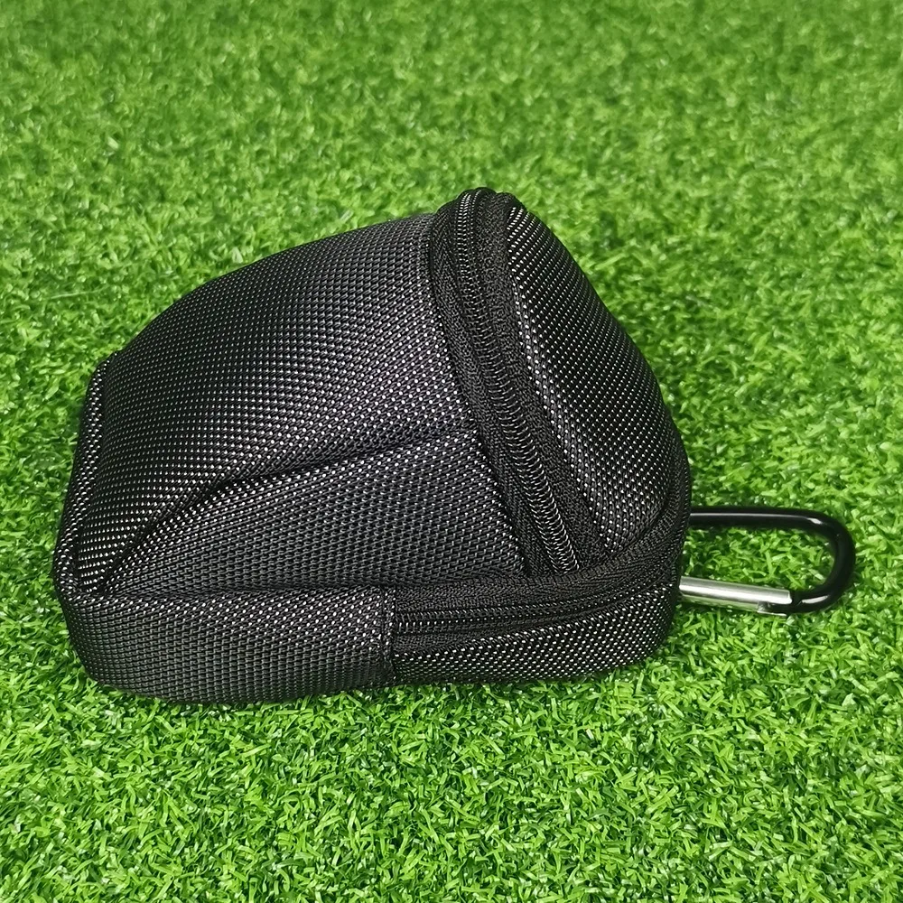 Durable Black Mini Golf Ball Bag With Keychain Portable Golf Tees Holder Container Unisex Golf Carrying Case Outdoor Sport Bags