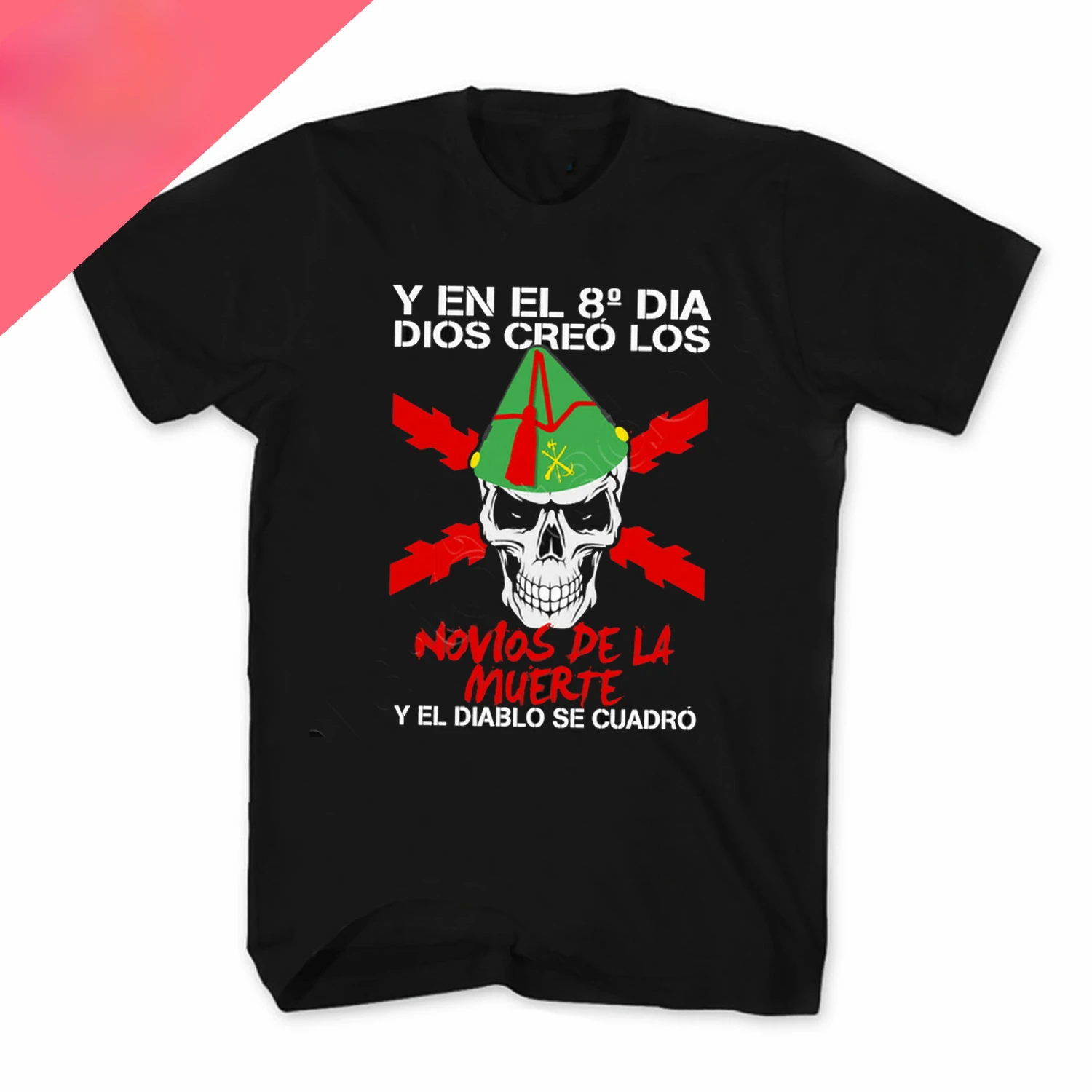 Everyday casual short-sleeved top for both men Spanish Legion: New Death Motto printed crewneck T-shirt  COTTON 2024 Hot Sale