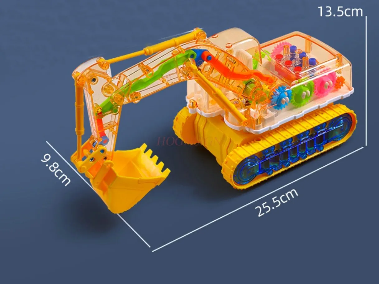 เด็กไฟฟ้าโปร่งใสเกียร์ Excavator ของเล่นเด็กเพลงของเล่นรถไฟฟ้า Universal วิศวกรรมยานพาหนะ Excavator
