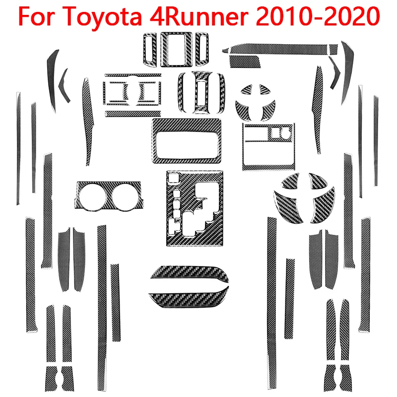 For Toyota Supercar 4runner 2010-2020 Car Stickers Carbon Fiber Black Strips Auto Decorative Accessories Interior Mouldings