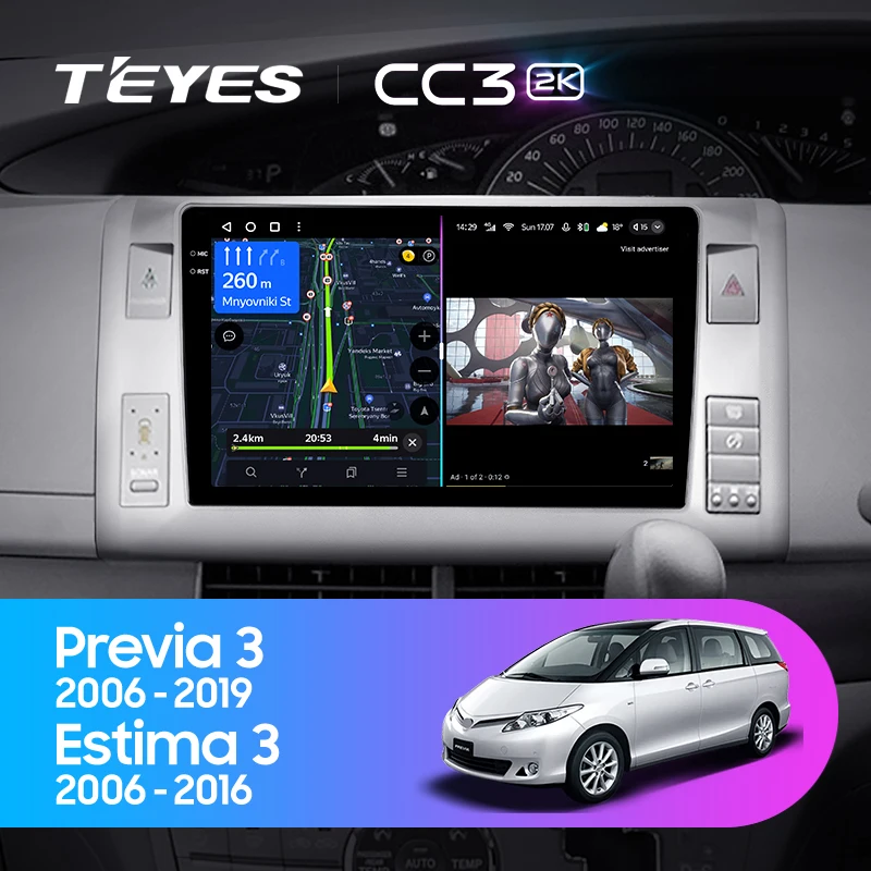 TEYES CC3 2K For Toyota Previa XR50 3 III 2006 - 2019 Estima AHR20 XR50 3 III 2006 - 2016 Right hand driver Car Radio Multimedia Video Player Navigation stereo GPS Android 10 No 2din 2 din dvd