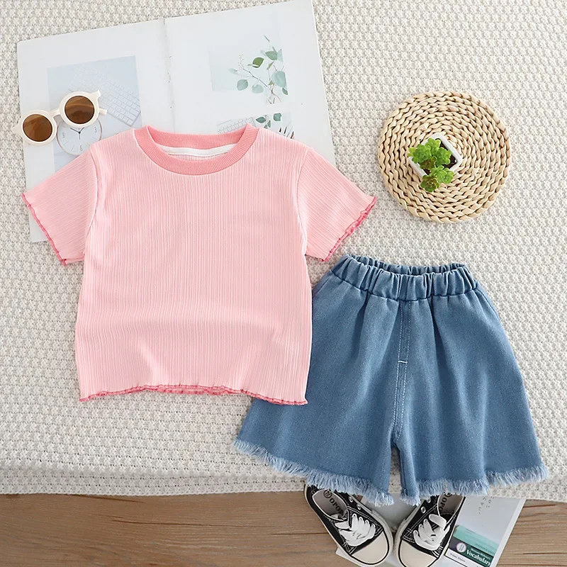 

New Summer Baby Clothes Suit Children Girls Casual T-Shirt Shorts 2Pcs/Sets Infant Clothing Set Toddler Costume Kids Tracksuits
