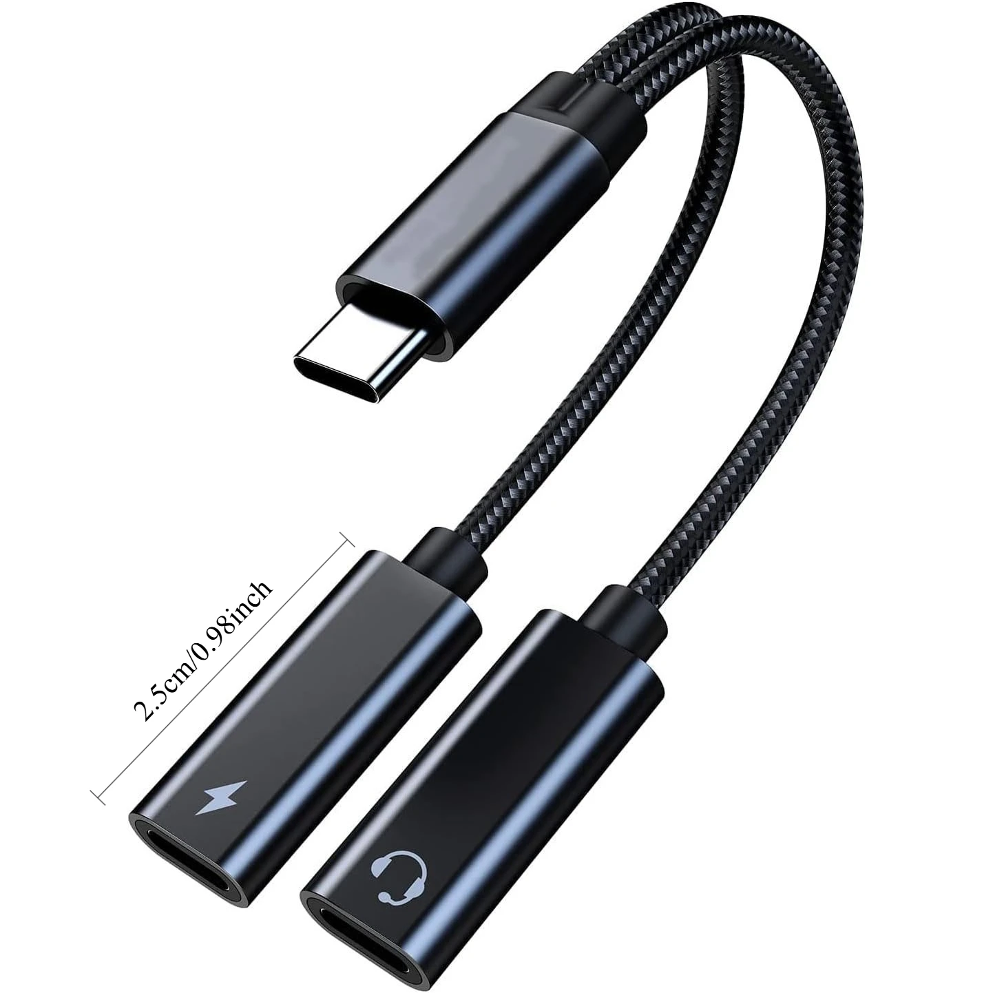 USB C Splitter Cable,2-in-1 USB-C Male to Dual USB-C Female,Charge While Using Headphones,SSD,DAC,or Controller-for Steam Deck
