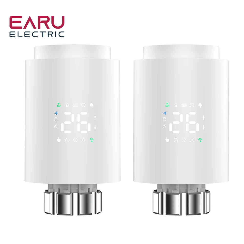 NONE Tuya smart zigbee kühler antrieb trv programmier bares thermostat isches kühler ventil app fern temperatur regler unterstützung alexa 9