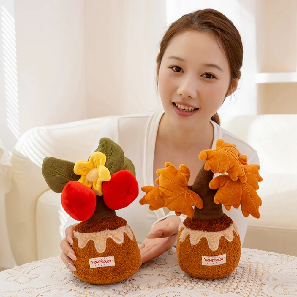 실물 같은 화분 모양 봉제 인형 행운의 부자나무 재미있는 마스코트 꽃 부드러운 홈 테이블 자동차 장식 멋진 선물