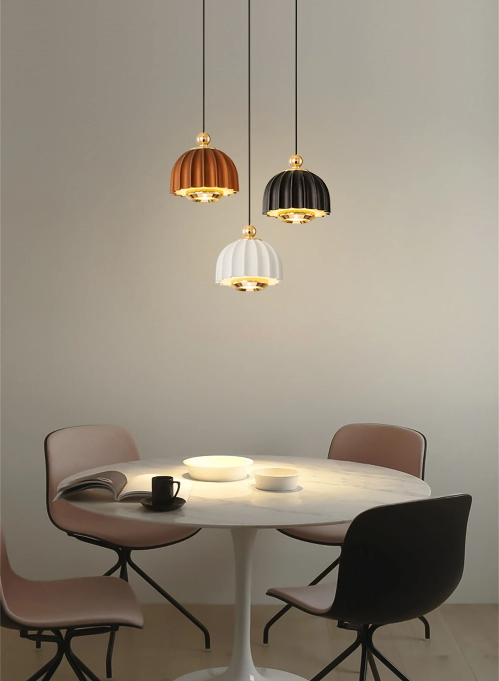 

LED Pendant Pumpkin Llight Dimmable Bedroom Bedside Home Decor Modern Simple Art Indoor Lighting Ceiling Lamp LED Chandelier