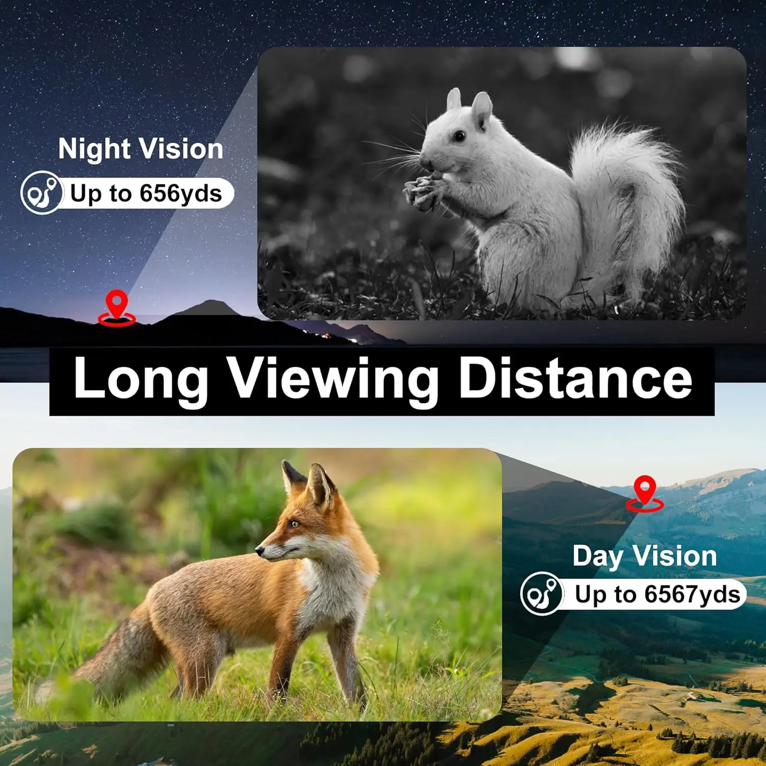 Temukan Teropong Penglihatan Malam NV200 True 4K 35mm, Kacamata Penglihatan Siang/Malam dengan Pengukur Jarak