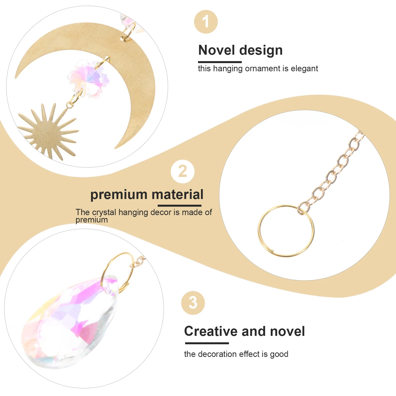 

2Pcs Crystal Hanging Sun Catcher Window Crystals Pendants Decorative Ornaments for Garden Home Decor Crystal Hanging