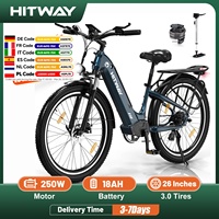 HITWAY 26X3.0 City Electric Bike Pedelec 250W City Cruiser E Bike 48V 18Ah Replaceable Battery 55-80 Km 7 Speed Commuter E Bike