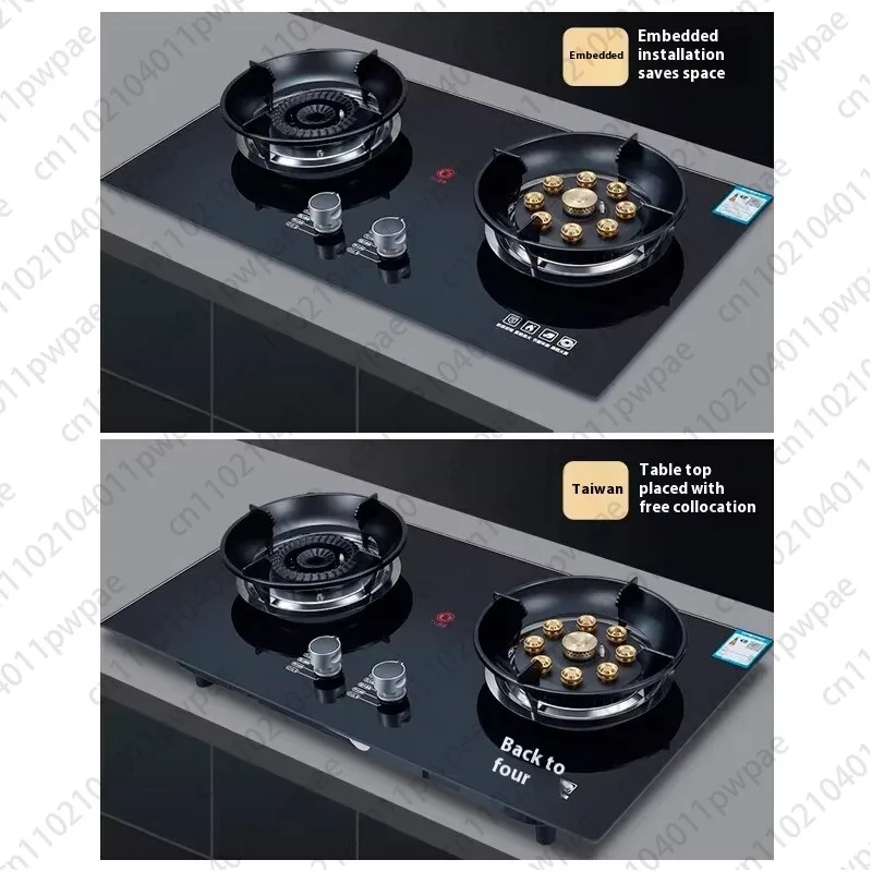 موقد غاز بقدرة 5.2 كيلو وات، تصميم مدمج على سطح الطاولة ثنائي الشعلة، سهل التركيب والاستخدام #2