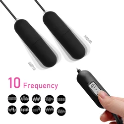 10 Frequency USB Vibrators G Spot Massage Anal Plug Dual Egg Vibrators Sex Toys for Women Female Masturbator