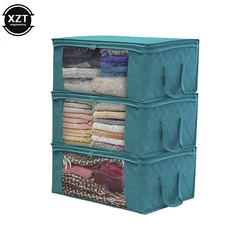 Household Folding Storage Box Fashion Clothes Collecting Case Non Woven Fabric With Zipper Moisture-proof Quilt Storage Box