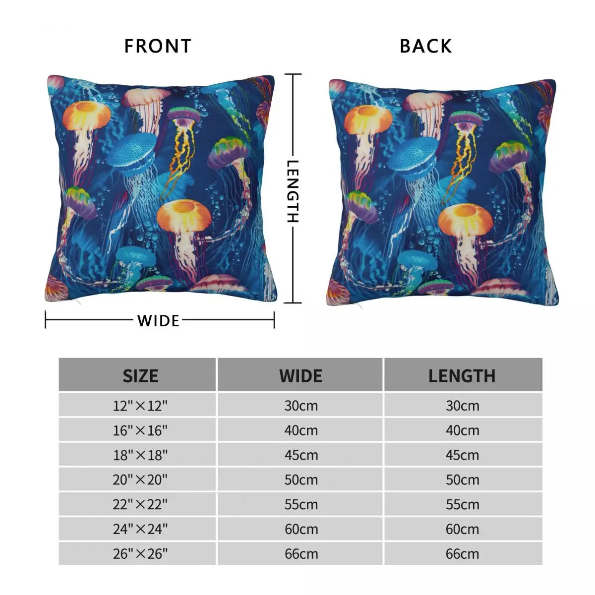 1Piece Pillowcase Cover For Bedroom guest room children's room recreational vehicle vacation home Jellyfish