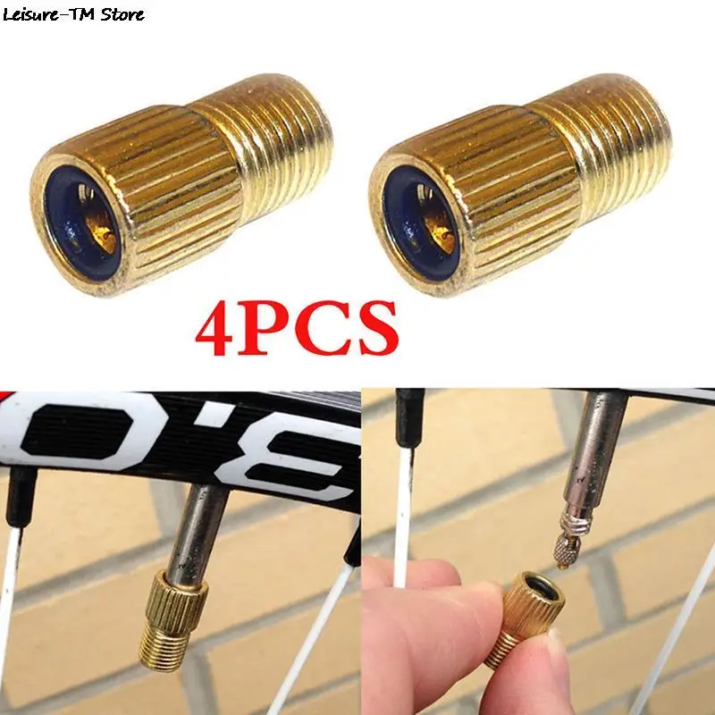 4PCS Valve Adapter Pump Convert 1.5Cm Copper Valve Adaptor Wheels Gas Nozzle Tube Tool Bike Bicycle Accessories