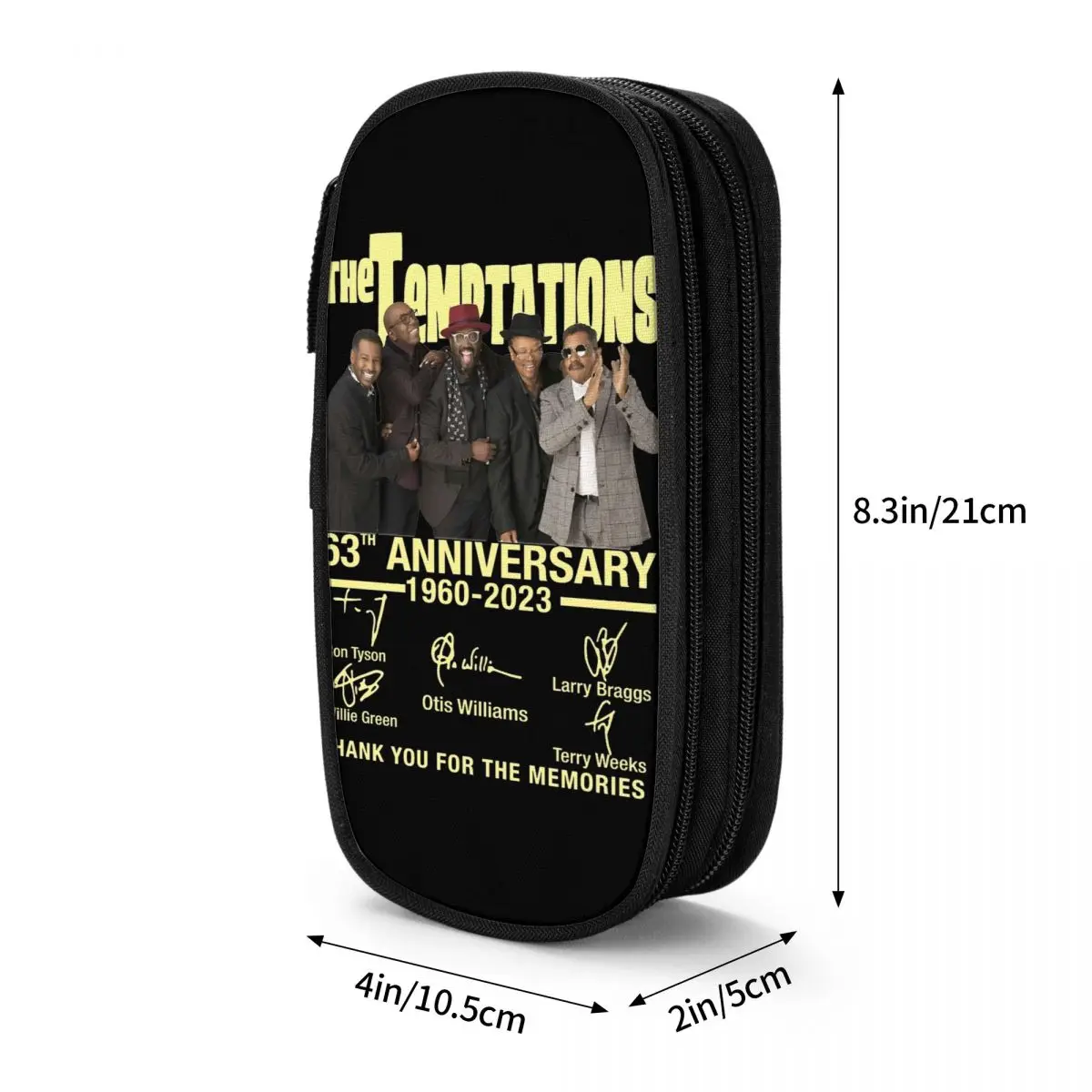 The Temptations-estuche de lápices de 60 ° aniversario, doble capa, gran capacidad, accesorios escolares, bolsa de lápices de música, Regalos perfectos