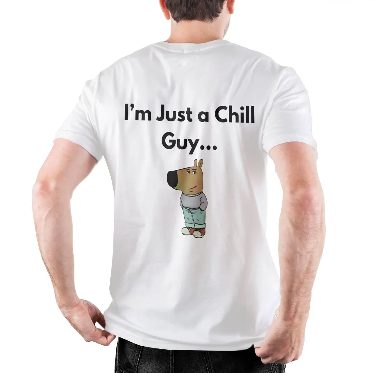 Men's I'm Just A Chill Guy T-Shirts Meme Pure Cotton Top Tees Summer Classic T Shirt O-Neck Fashion Pattern Tshirt Plus Size