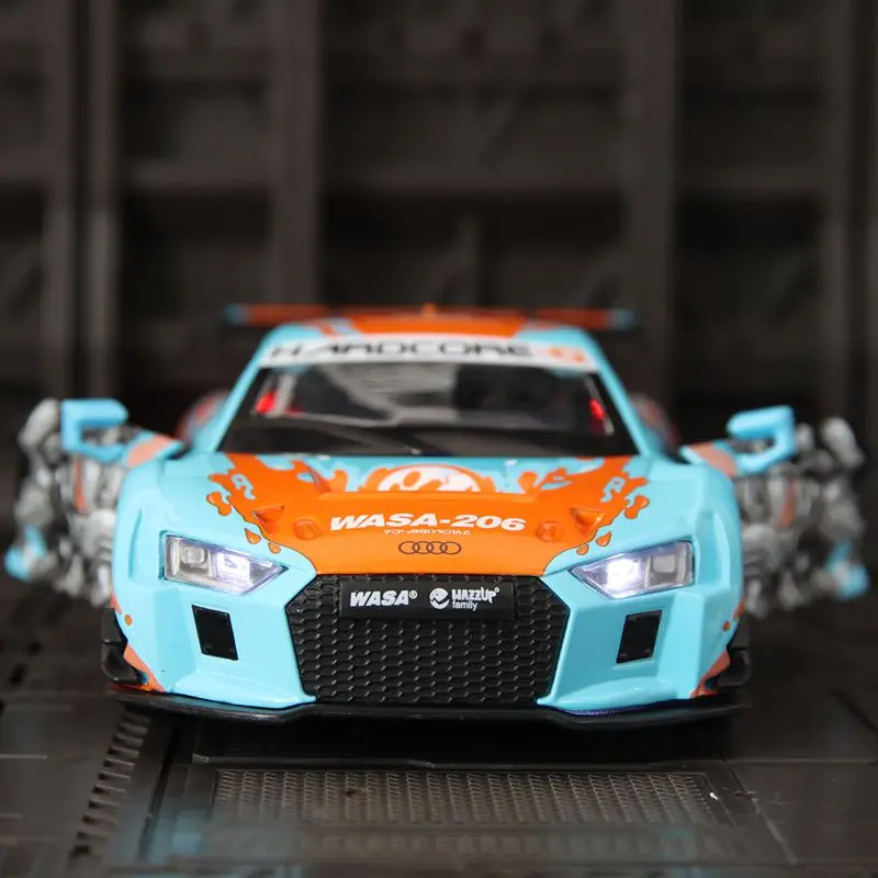 

CCA 1:24 BMW M4 GT3 модель раллийного автомобиля из сплава Audi R8 LMS WASA co фирменный суперкар звук и свет детская игрушечная машина в подарок