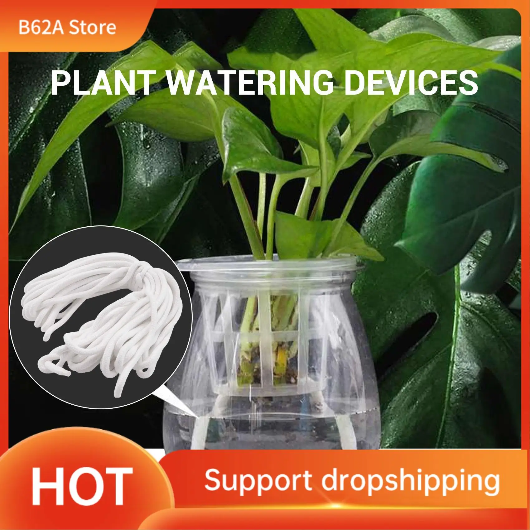 

B62A Self Watering Capillary Wick Cord Vacation Plant Sitter DIY Self-Watering Planter Pot Automatic Water Wicking Hydroponic