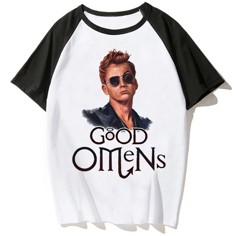 Good Omens top women Y2K Tee female designer Japanese harajuku clothing