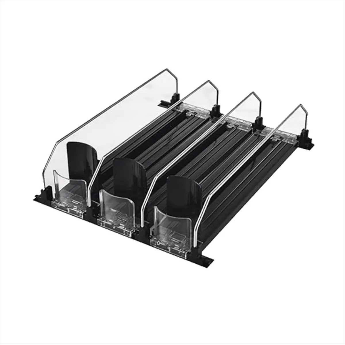 【Organizer】 Soda Can Organizer for Refrigerator,Automatic Pusher Glide Drink Organizer for Fridge,Holds Up to 12 Cans,12.2Inch B