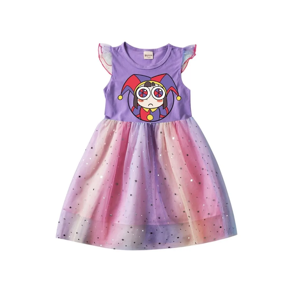 

Amazing Digital Circus Dress Baby Girls Casual Dresses Toddler Girl Cartoon Pamni Jax Clothes Children Princess Party Vestidos