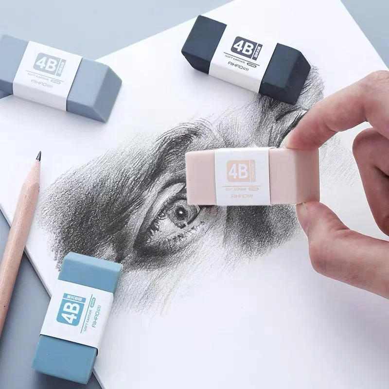 5pcs 4B Pencils Eraser Student Office School Stationery Writing Art Drawing Rubber Wrong Questions Correction Eraser