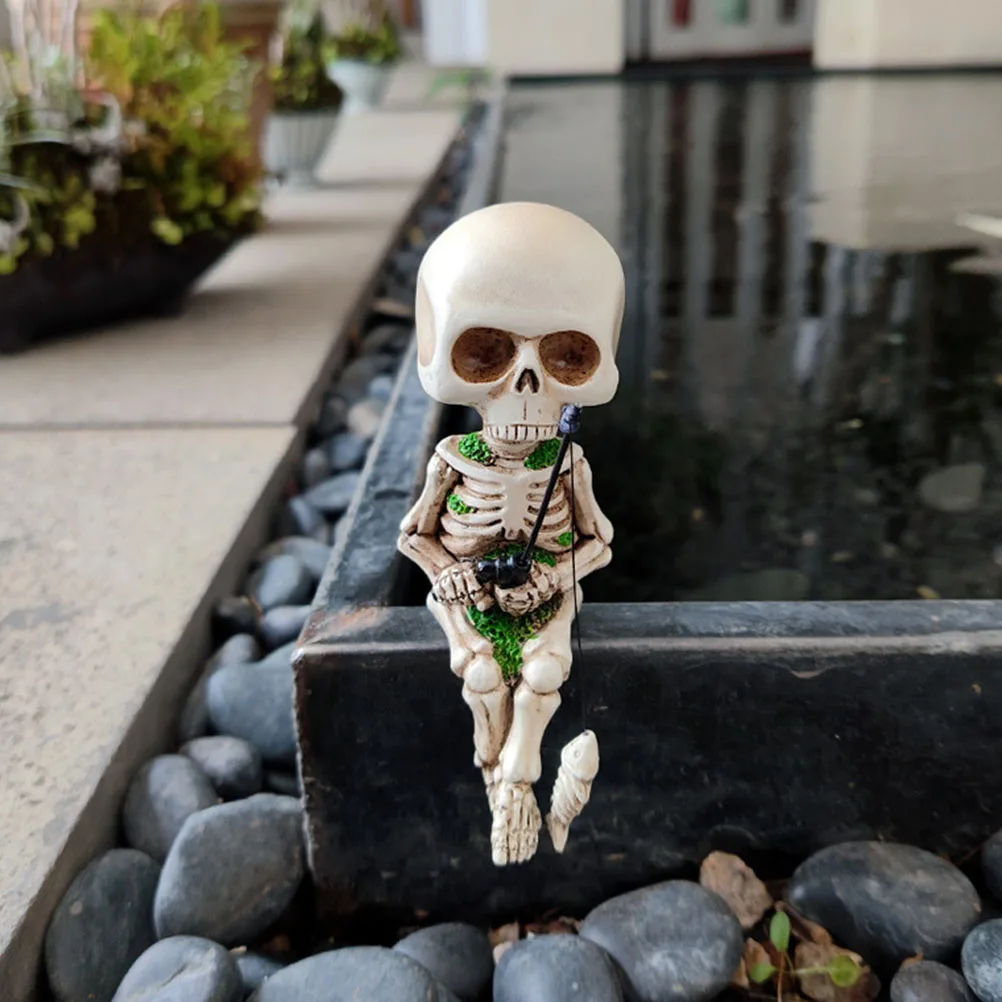 

Resin Decor Fishing Adornment Garden Ornament Halloween Yard Decoration Exquisite Details Lightweight