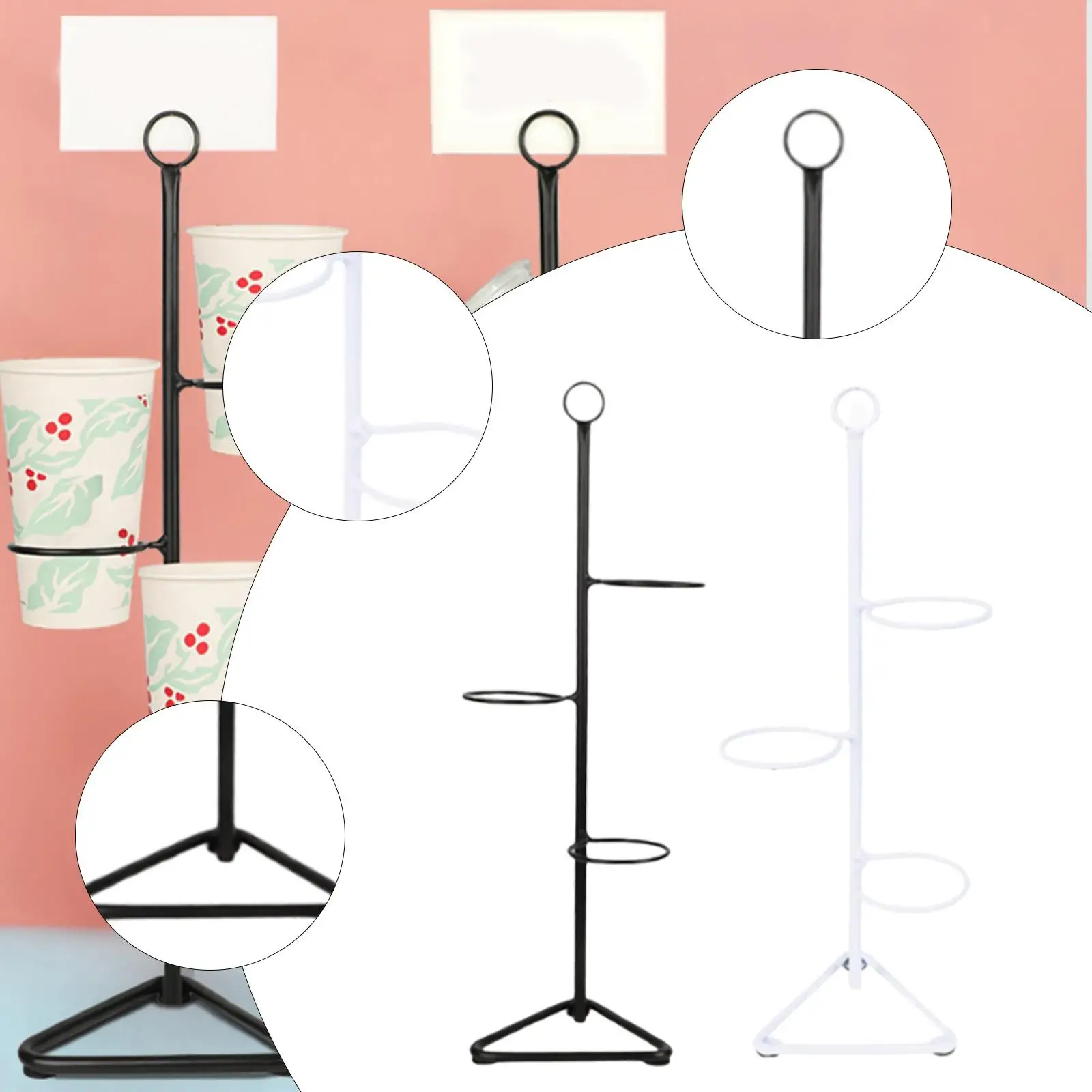 

Coffee Cup Holder Cafe Supplies Dispenser Compact Storage Organizer Stand for Tea Shop Coffee Bar Countertop Cabinet Breakroom