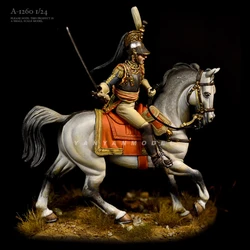 European Guard Cavalry Resin Figure 1/24 Model Kit Unpainted and Unassembled Toys Free Shipping