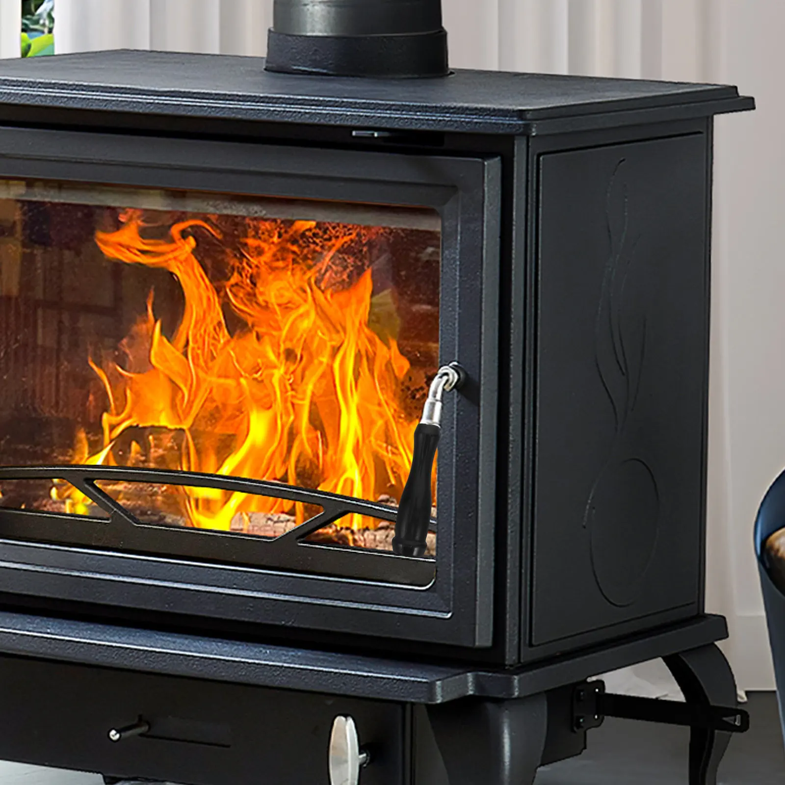 

4 шт. пластиковые ручки-захваты для дверцы камина, универсальные сменные ручки-кнопки для дровяных печей, аксессуары для котлов и угольных печей