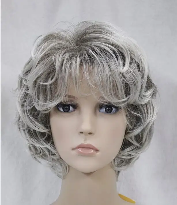 Fashion Full wigs Women Natural Curly Hair Charm ladies short wigs+ wig cap