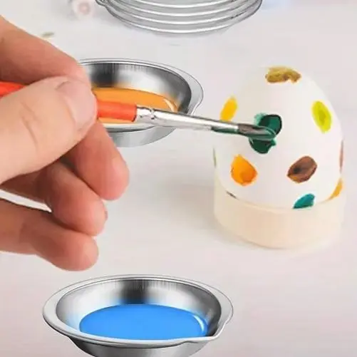 DIY Painting Tools 10pcs Stainless Steel Painting Color Bowls Oil Paint Trays Paint Color Mixing Cups
