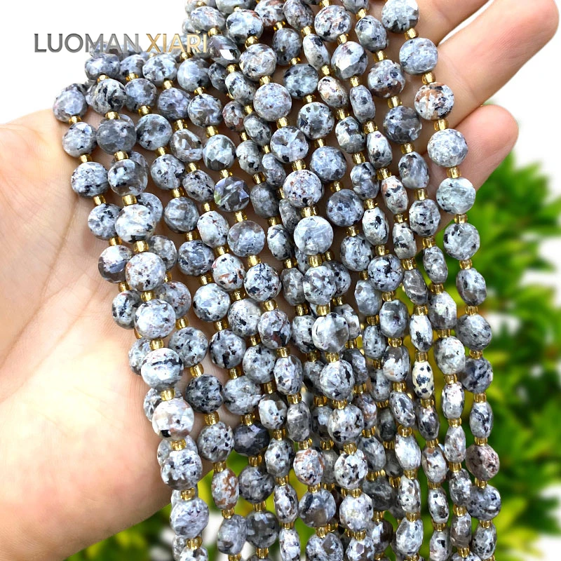Großhandel 8mm Facettierte Rondelle Naturstein-Flammenperlen für Schmuckherstellung, DIY-Armbänder, Anhänger und Zubehör – Detail 2