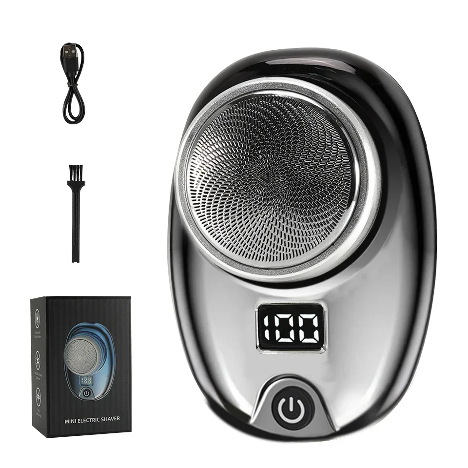 Portable Mini Electric Rechargeable Shaver Digital Power Display Mens Razor Waterproof Cordless Razor Beard Shaver for Face Body