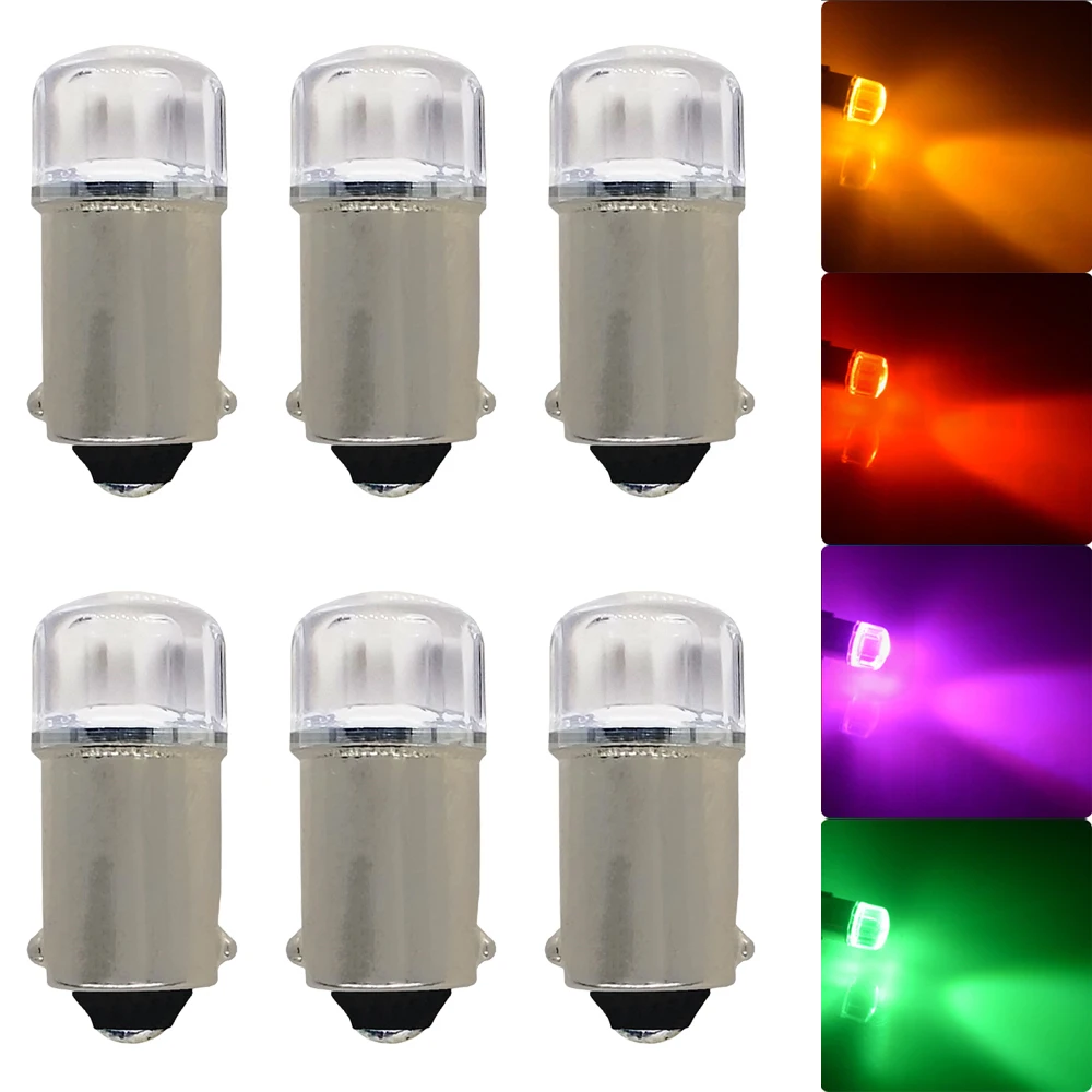 

6pcs W5W Ba9s 2SMD Signal Lamp Led Chip For Car Roof lights Mirror lights License Plate Lights 6000K White ba9s Led 12V