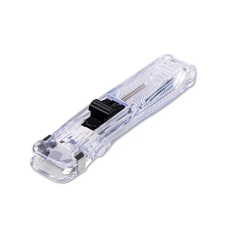 Mini Traceless Reusable Hand Clamp Push Stapler Paper Book File Office School Student Binder Binding Tools Supplies Accessories