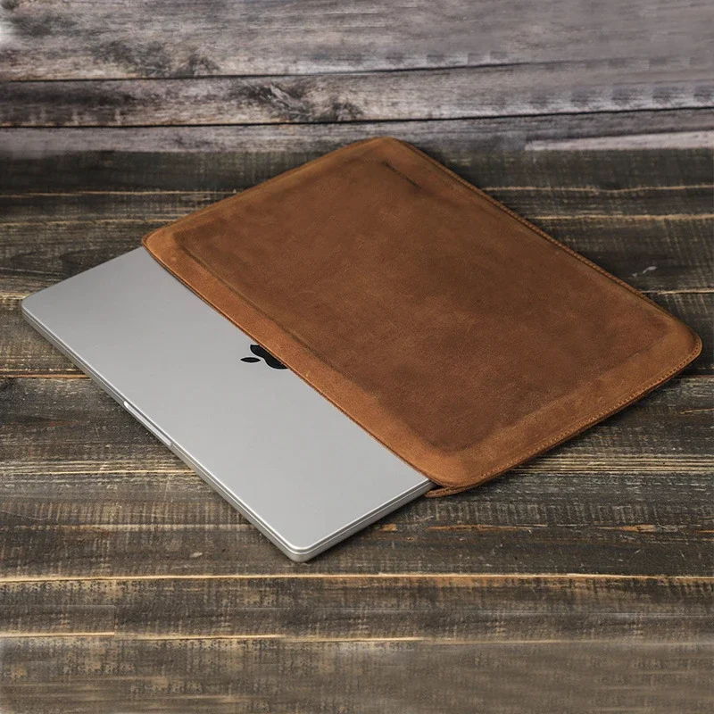 

14.2inch Leather Laptop Case for Macbook Air 14.2 Cowhide Protective Cover Notebook Laptop Sleeve Laptop Bag Macbook Pro Case