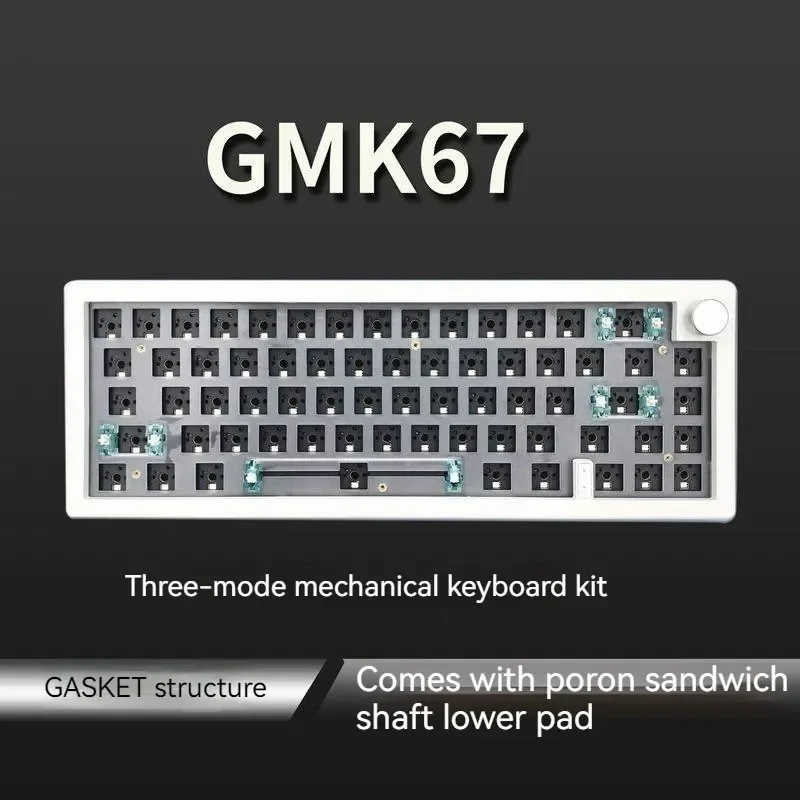 

GMK67 3-Mode Connect Gasket 67keys Gaming Keyboards Diy Bluetooth Wireless Mechanical Keyboard Base Hot Swappable RGB Backlight