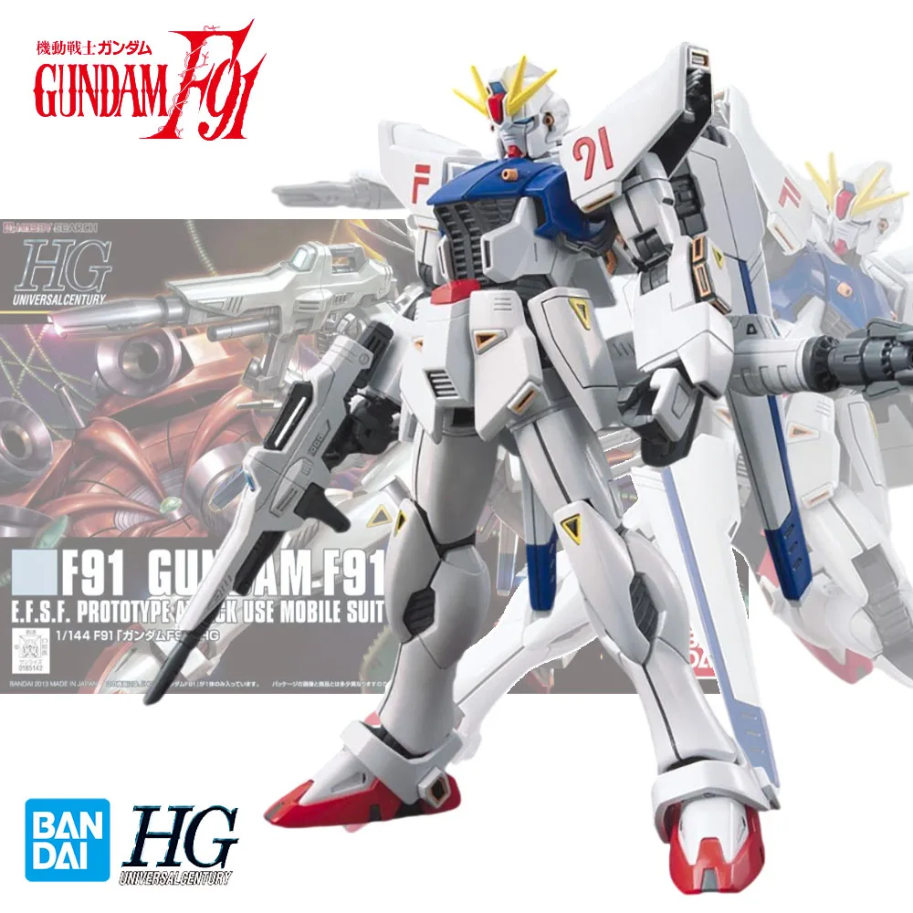 

Фигурки героев аниме Bandai оригинальные Gundam HGUC 1/144 GUNDAM F91, сборная Игрушечная модель, коллекционная декоративная игрушка, подарки