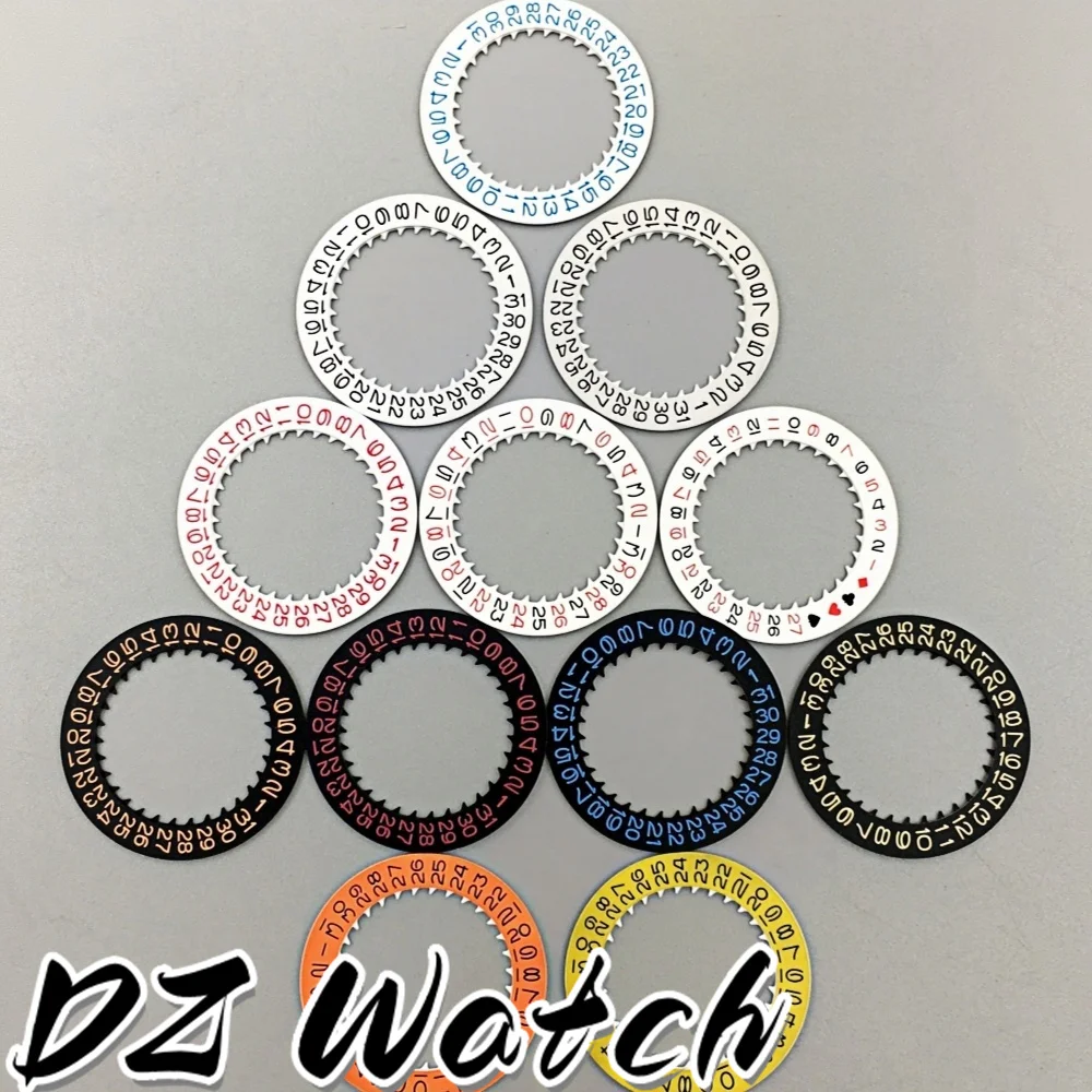 DZ Watch accessories NH35 NH36 Date Dial Fits NH35 NH34 4R35 4R36 Japan Movement Automatic Mechanical Movt Day Date Dial Wheel