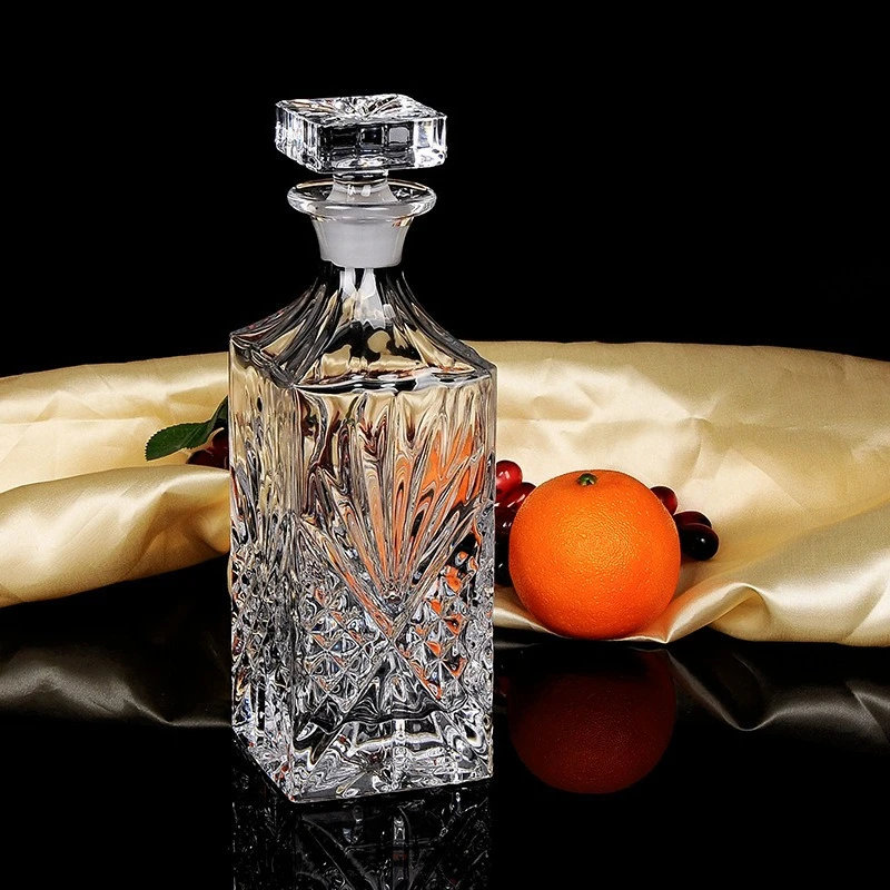 European Creative Crystal Glass Empty Wine Bottle Thickened Czech Style Brandy Whiskey Liquor Storage Vessel
