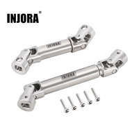 INJORA V2 Stainless Steel Center Drive Shafts for 1/18 RC Crawler TRX4M Defender Bronco Upgrade (4M-18)