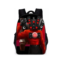 Skibidi-Mochila com estampa Titan Speakerman para meninos e crianças, mochila de estudante, casual, banheiro