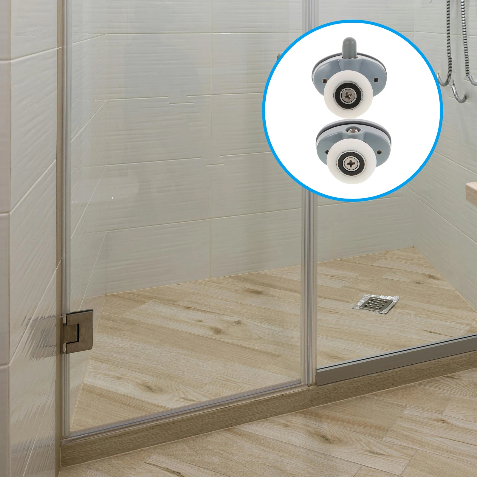 

4pcs Shower Door Rollers Replacement Parts Glass Door Runners Wheels Durable Smooth Sliding Large Flat Wheel Suitable Various